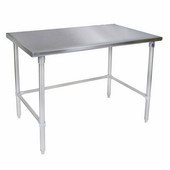  ST4-GB Series 14-Gauge Stainless Steel Flat Top Work Table 48'' W x 36'' D, Galvanized Steel Legs and Bracing, Knocked Down