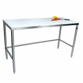  Poly Top Work Table w/ Stainless Steel Base & Bracing & Flat Top, Available in Numerous Sizes