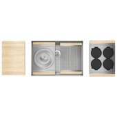 JULIEN Home Refinements SmartStation 28-1/2'' W Single Sink Set with Stainless Steel Undermount Sink and Maple Accessories, 28-1/2'' W x 19-5/8'' D x 10'' H