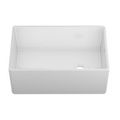 JULIEN Fira Collection Single Undermount Fireclay Kitchen Sink w/ Reversible Apron in White, 29-3/4''W x 19''D x 11-1/2''H