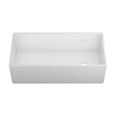 JULIEN Fira Collection Single Undermount Fireclay Kitchen Sink w/ Reversible Apron in White, 38-3/4''W x 19''D x 11-1/2''H