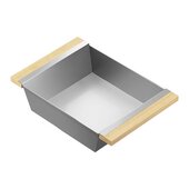  Above Sink Serving Bin with Maple Handles, 12'' W x 18'' D x 4-1/4'' H