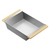  Above Sink Serving Bin with Maple Handles, 12'' W x 19'' D x 4-1/4'' H