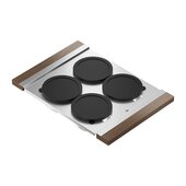  SmartStation Above Sink Serving Board with (4x) Bowls, with Walnut Handles, 12'' W x 18'' D x 2-1/2'' H