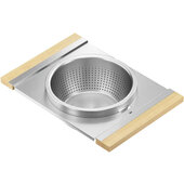  SmartStation Above Sink Serving Board with Bowl and Colander, with Maple Handles, 12'' W x 17'' D x 4-1/2'' H