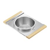  SmartStation Above Sink Serving Board with Bowl, Colander with Maple Handles, 12'' W x 19'' D x 4-1/2'' H