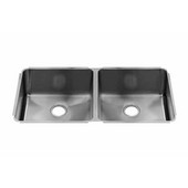 JULIEN Classic Collection Undermount Sink with Double Bowl, 16 Gauge Stainless Steel,  38-1/2''W x 17-1/2''D x 8''H