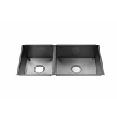 JULIEN UrbanEdge® Collection Undermount Sink with Double Bowl, Larger Right Bowl, 16 Gauge Stainless Steel,  32-1/2''W x 17-1/2''D x 8''H