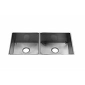 JULIEN UrbanEdge® Collection Undermount Sink with Double Bowl, Larger Right Bowl, 16 Gauge Stainless Steel,  35-1/2''W x 17-1/2''D x 8''H