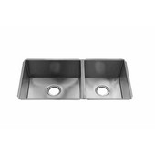 JULIEN J7® Collection Undermount Sink with Double Bowl, Larger Left Bowl, 16 Gauge Stainless Steel,  32-1/2''W x 17-1/2''D x 8''H
