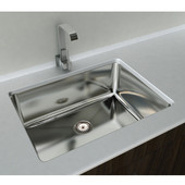  Single Basin Under-Mount Sink, 18-Gauge 304-Series Stainless Steel (18/10), 10mm Radius with Strainer Drain, 32''W x 18''D x 10''H