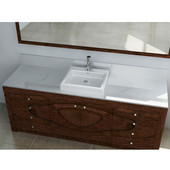  Vitreous China Countertop Sink with Knockout Holes and Overflow, 19-1/10''W x 17-1/3''D x 4-1/2''H