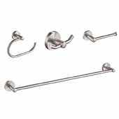  Elie™ 4-Piece Bath Hardware Set With 24'' W Towel Bar, Paper Holder, Towel Ring And Robe Hook In Brushed Nickel