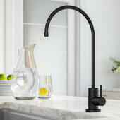 KRAUS Purita™ 100% Lead-Free Kitchen Water Filter Faucet in Matte Black, Faucet Height: 12'' H, Spout Reach: 6'' D, Spout Height: 8-3/8'' H