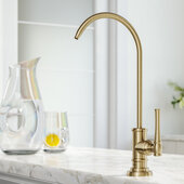 KRAUS Allyn™ 100% Lead-Free Kitchen Water Filter Faucet in Brushed Gold, Faucet Height: 10-3/8'' H, Spout Reach: 4-1/2'' D, Spout Height: 8-3/8'' H