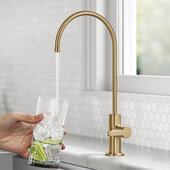  Oletto™ Single Handle Drinking Water Filter Faucet For Reverse Osmosis or Water Filtration System, Brushed Brass, Faucet Height: 12-7/8'' H