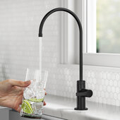  Oletto™ Single Handle Drinking Water Filter Faucet For Reverse Osmosis or Water Filtration System in Matte Black, Faucet Height: 12-7/8'' H