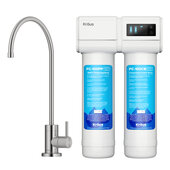  Purita#8482 2-Stage Under-Sink Filtration System with Single Handle Drinking Water Filter Faucet in Spot-Free Stainless Steel, Spout Height: 8-3/8'' H; Spout Reach: 6'' D