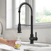  Britt™ 2-In-1 Pull-Down Single Handle Water Filter Kitchen Faucet in Matte Black with Purita™ 2-Stage Under-Sink Filtration System