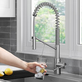  Oletto™ 2-In-1 Pull-Down Single Handle Water Filter Kitchen Faucet, Spot-Free Stainless Steel w/ Purita™ 2-Stage Filtration System