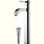  Ramus Single Lever Vessel Mixer with Matching Pop Up Drain, Chrome