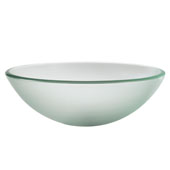  Frosted Glass Vessel Sink, 16-1/2'' Dia. x 5-1/2'' H