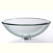  Clear 19mm thick Glass Vessel Sink, 17'' Dia. x 6'' H