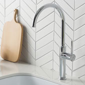 KRAUS Sellette™ Single Handle Kitchen Bar/Prep Faucet, Chrome Finish, Faucet Height: 16-1/2'' H, Spout Reach: 8'' D, Spout Height: 12-1/8'' H
