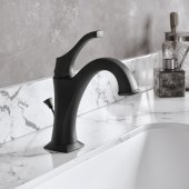  Arlo™ Matte Black Single Handle Basin Bathroom Faucet with Lift Rod Drain and Deck Plate, Faucet Height: 7-7/8'', Spout Reach: 5''