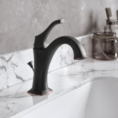  Arlo™ Oil Rubbed Bronze Single Handle Basin Bathroom Faucet with Lift Rod Drain and Deck Plate, Faucet Height: 7-7/8'', Spout Reach: 5''