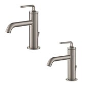  Ramus™ Single Handle Bathroom Sink Faucet With Lift Rod Drain In Spot Free Stainless Steel (2-Pack)
