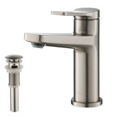  Indy™ Single Handle Bathroom Faucet in Spot Free Stainless Steel with Matching Pop-Up Drain and Overflow