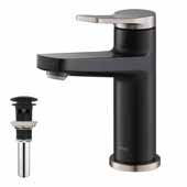 Indy� Single Handle Bathroom Faucet in Spot Free Stainless Steel/Matte Black with Pop Up Drain and Overflow
