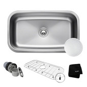  Outlast MicroShield™ 31-1/2'' Scratch-Resist 16-Gauge Stainless Steel Undermount Single Bowl Kitchen Sink