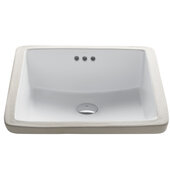  Elavo Ceramic Square Undermount Bathroom Sink with Overflow, White
