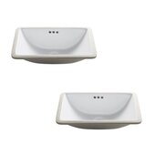 KRAUS Elavo™ 21'' Rectangular Undermount White Porcelain Ceramic Bathroom Sink with Overflow, 2-Pack, 20-5/8'' W x 14-3/8'' D x 8-1/8'' H