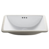  Elavo White Ceramic Small Rectangular Undermount Bathroom Sink w/ Overflow