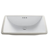  Elavo White Ceramic Large Rectangular Undermount Bathroom Sink w/ Overflow