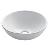  White Round Ceramic Sink, 15-3/4'' Diameter x 6-1/4'' H