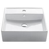  White Square Ceramic Sink, 18-1/2'' W x 18-1/2'' D x 5-3/4'' H