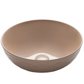 Viva Round Porcelain Ceramic Vessel Bathroom Sink in Beige Finish, 16-1/2'' Diameter x 5-1/2'' H