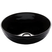  Viva Round Porcelain Ceramic Vessel Bathroom Sink in Black Finish, 16-1/2'' Diameter x 5-1/2'' H