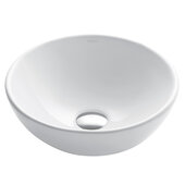  Elavo Ceramic Small Round Vessel Bathroom Sink, White