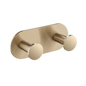  Elie™ Modern Bathroom Robe and Towel Double Hook, Brushed Gold, 4-3/4'' W x 1-5/8'' D x 2'' H