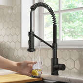 KRAUS Bolden™ 2-in-1 Commercial Style Pull-Down Single Handle Water Filter Faucet for Reverse Osmosis or Water Filtration System, Matte Black, Faucet Height: 19-1/4'' H, Spout Reach: 8-5/8'' D, Spout Height: 6-3/8'' H