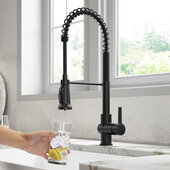 KRAUS Britt™ 2-in-1 Commercial Style Pull-Down Single Handle Water Filter Kitchen Faucet for Reverse Osmosis or Water Filtration System in Matte Black, Faucet Height: 22'' H, Spout Height: 5-3/4'' H, Spout Reach: 8-1/2'' D