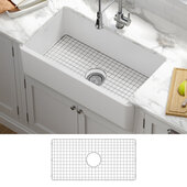 KRAUS Turino™ 33'' Farmhouse Reversible Apron Front Fireclay Single Bowl Kitchen Sink in Matte White, 33'' W x 18-1/4'' D x 10'' H