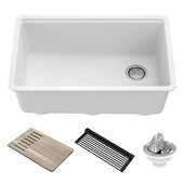  Bellucci™ Workstation 30'' W Undermount Granite Composite Single Bowl Kitchen Sink in White, 29'' W x 19'' D x 10'' H