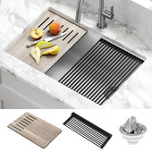  Bellucci™ Workstation 30'' W Undermount Granite Composite Single Bowl Kitchen Sink in White, 29'' W x 19'' D x 10'' H