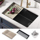  Bellucci™ Workstation 30'' W Undermount Granite Composite Single Bowl Kitchen Sink in Metallic Black, 29'' W x 19'' D x 10'' H